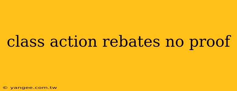 class action rebates no proof