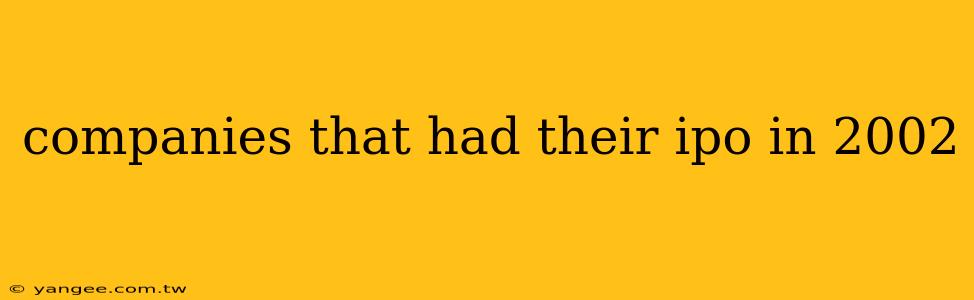companies that had their ipo in 2002