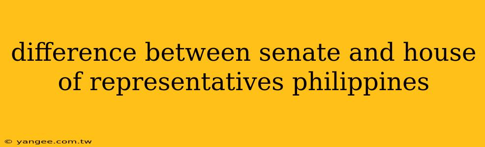 difference between senate and house of representatives philippines