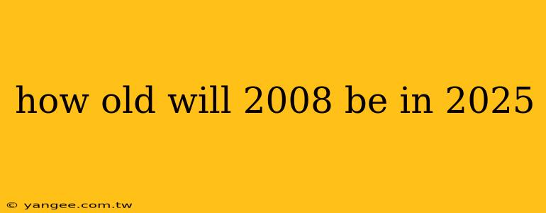 how old will 2008 be in 2025