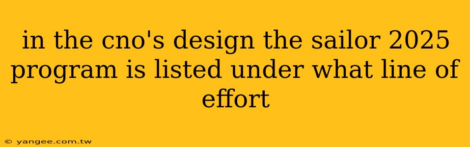 in the cno's design the sailor 2025 program is listed under what line of effort