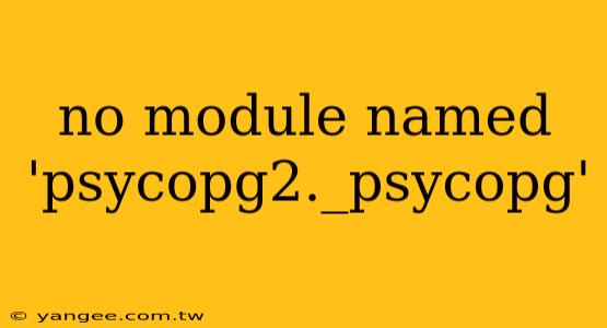 no module named 'psycopg2._psycopg'