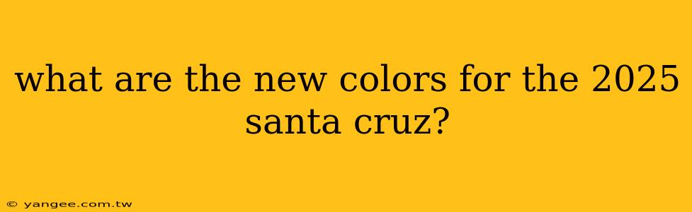 what are the new colors for the 2025 santa cruz?