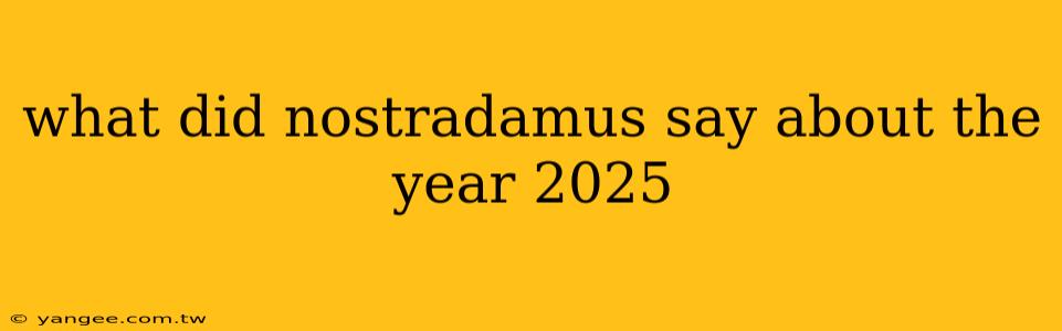 what did nostradamus say about the year 2025