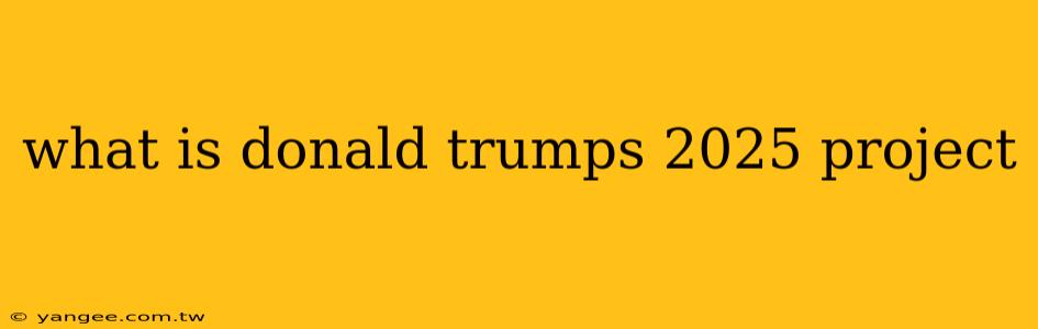 what is donald trumps 2025 project