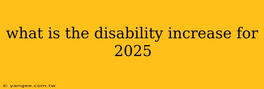 what is the disability increase for 2025