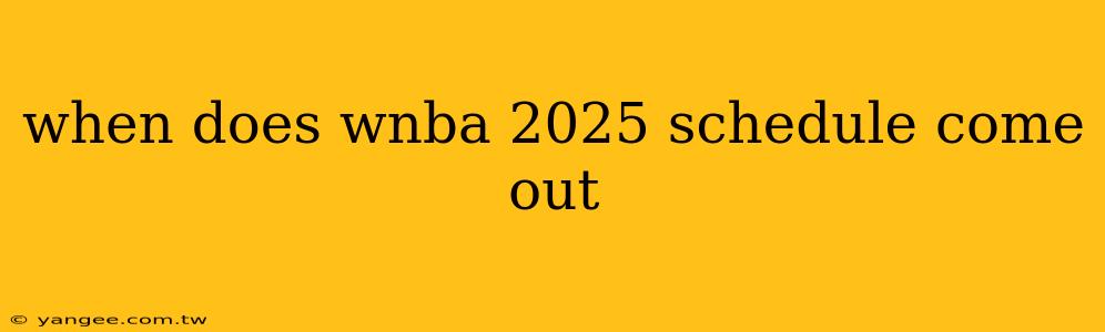 when does wnba 2025 schedule come out