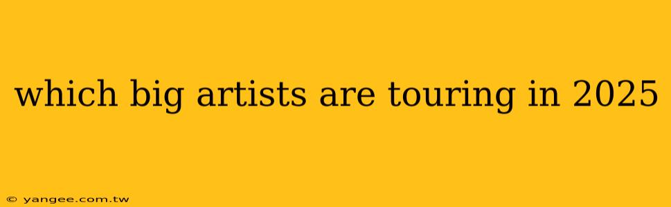 which big artists are touring in 2025