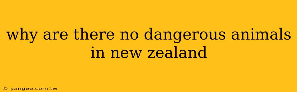 why are there no dangerous animals in new zealand